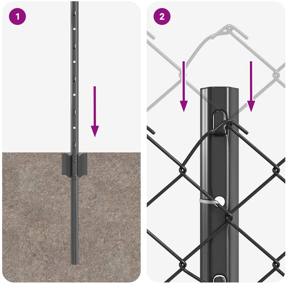 Grandininės tvoros su stulpeliu 25 x 0,6 m PVC dengtas plienas