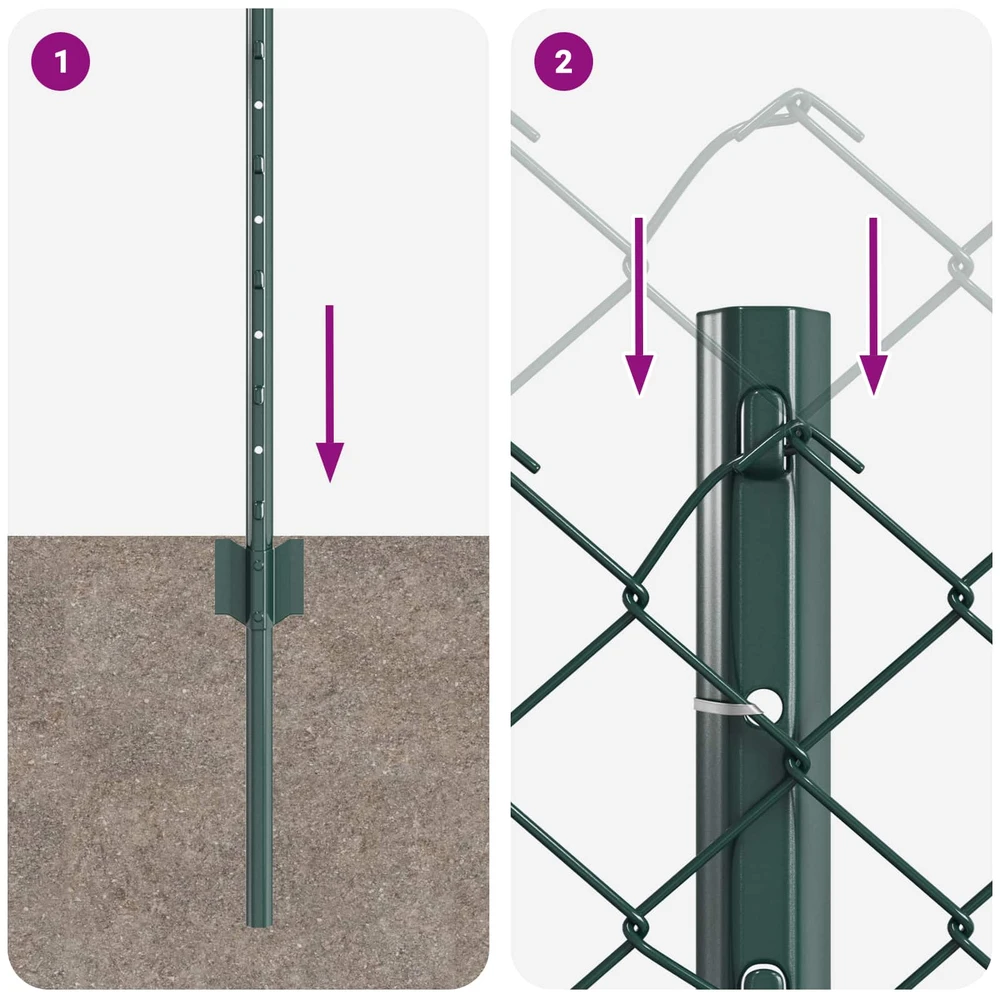 Grandininės tvoros su stulpeliu 25 x 0,8 m PVC dengtas plienas