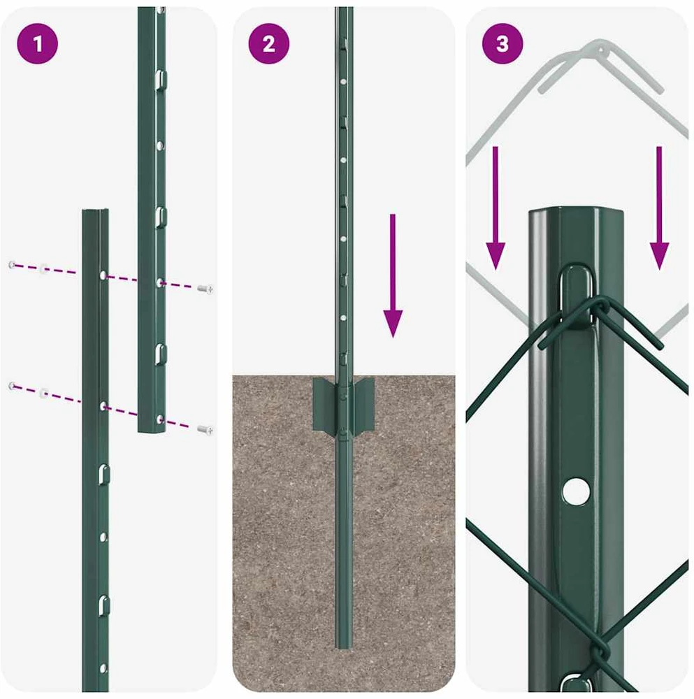 Grandininės tvoros su stulpeliu 25 x 1 m Galvanizuotas plienas