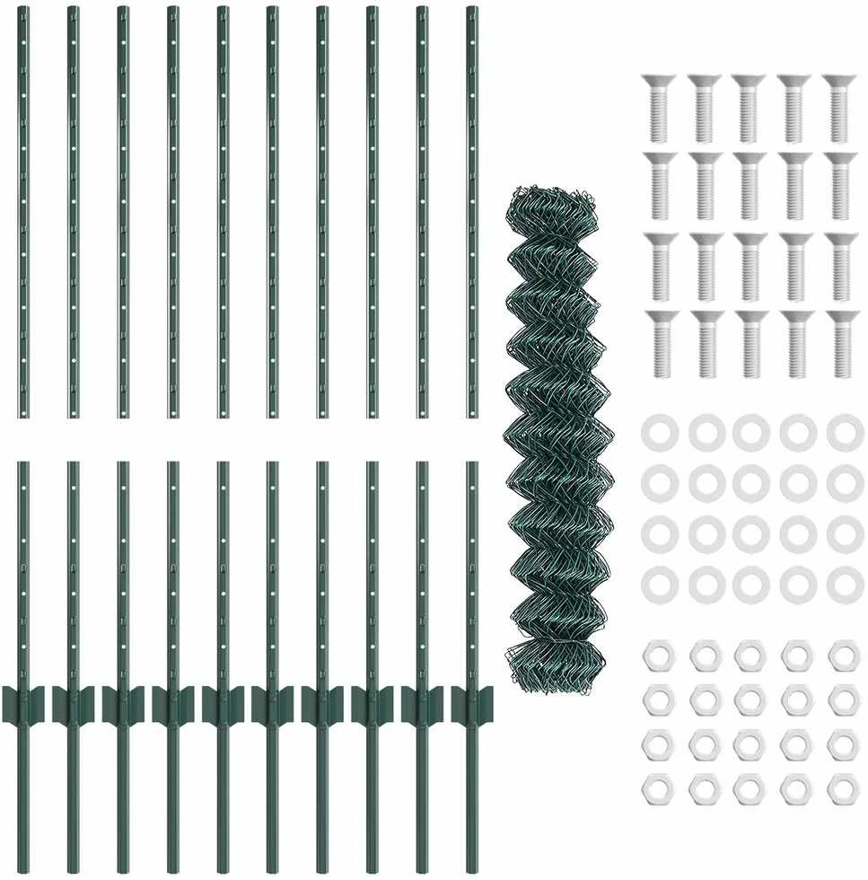 Grandininės tvoros su stulpeliu 10 x 1 m PVC dengtas plienas