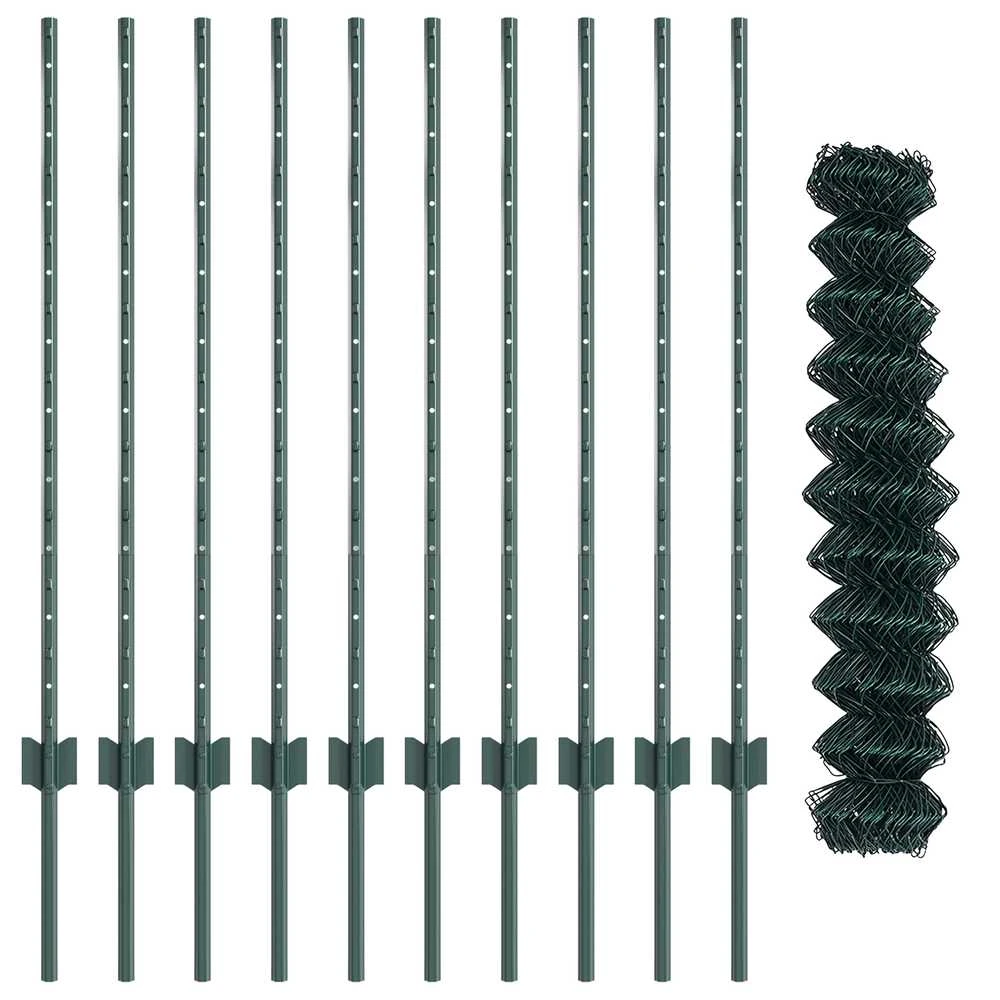 Grandininės tvoros su stulpeliu 10 x 1 m PVC dengtas plienas