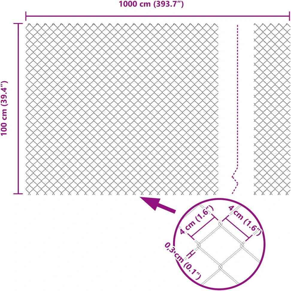 Grandininės tvoros su stulpeliu 10 x 1 m PVC dengtas plienas