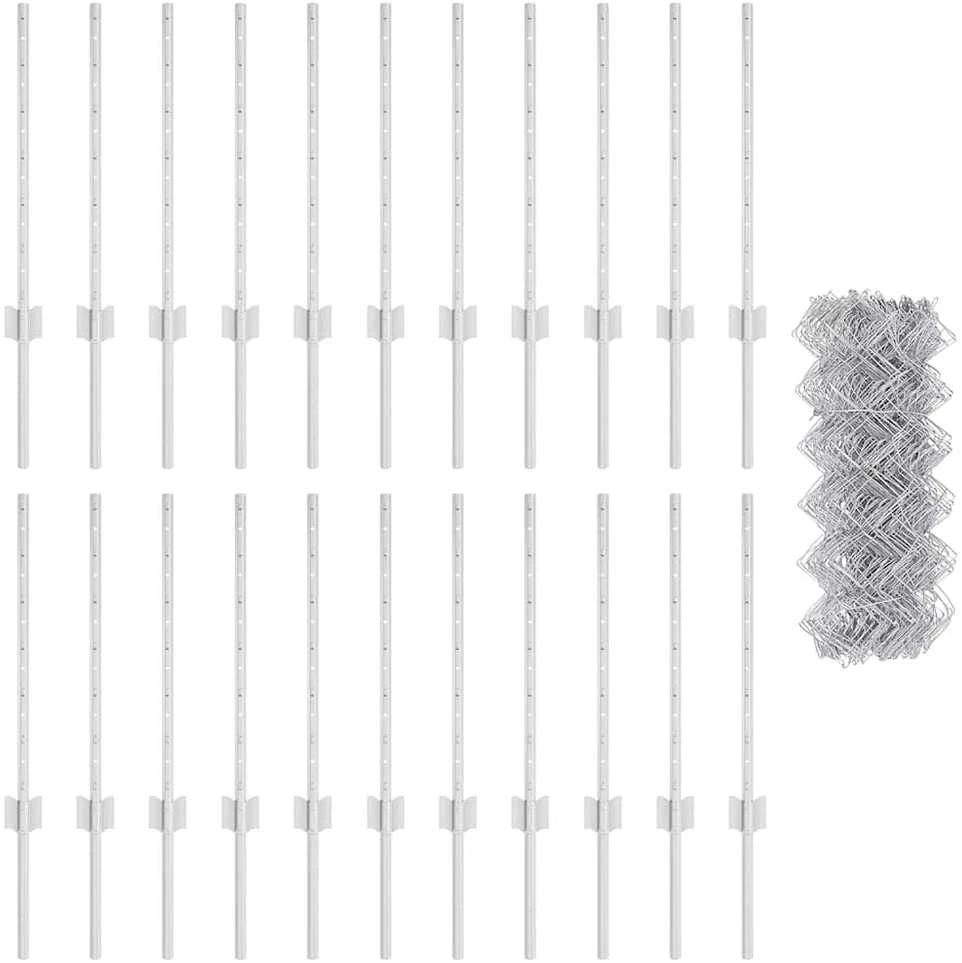 Grandininės tvoros su stulpeliu 25 x 0,6 m Sidabrinė Tinklelis