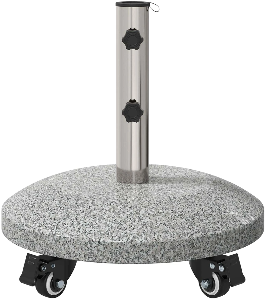 Granito skėčio stovas su ratais 4-5 cm stulpui 27.2kg Pilka