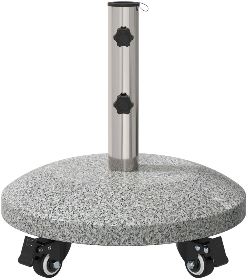 Granito skėčio stovas su ratais 4-5 cm stulpui 27.2kg Pilka