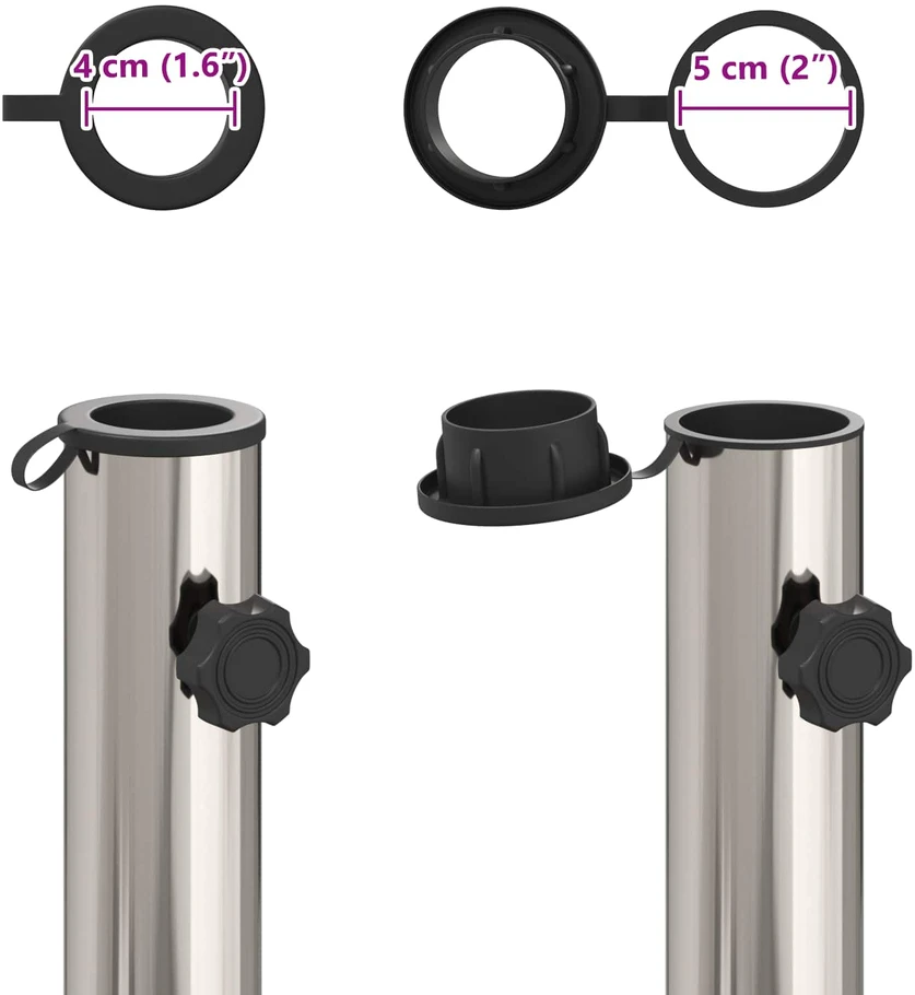 Granito skėtis su ratukais 40-50 mm stulpui 29 kg Juoda