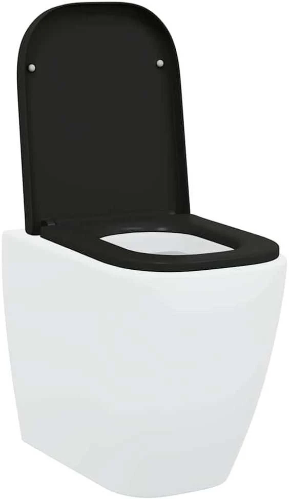 Tualeto sėdynė Juoda 47,5 x 35 x 3,6 cm Duroplastas