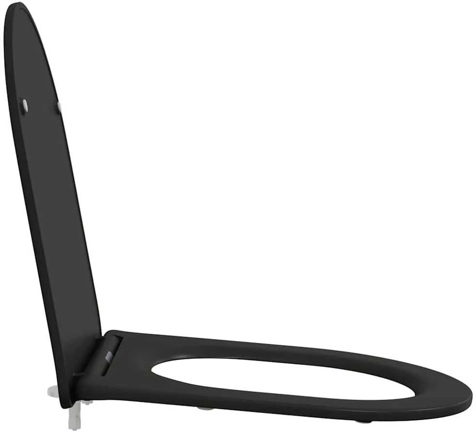 Tualeto sėdynė Juoda 47 x 36 x 3,4 cm Duroplastas