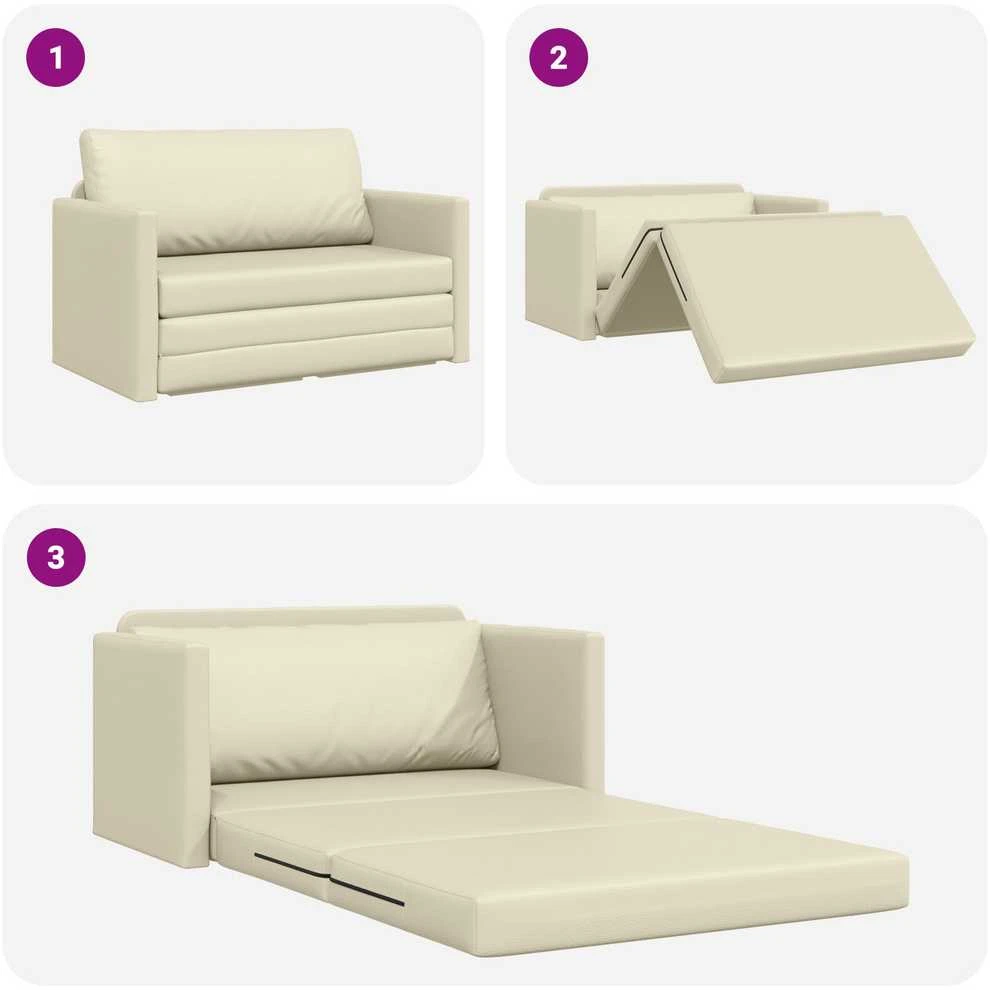 Sofa lova Kreminė 124 x 71 x 78 cm Dirbtinė Oda