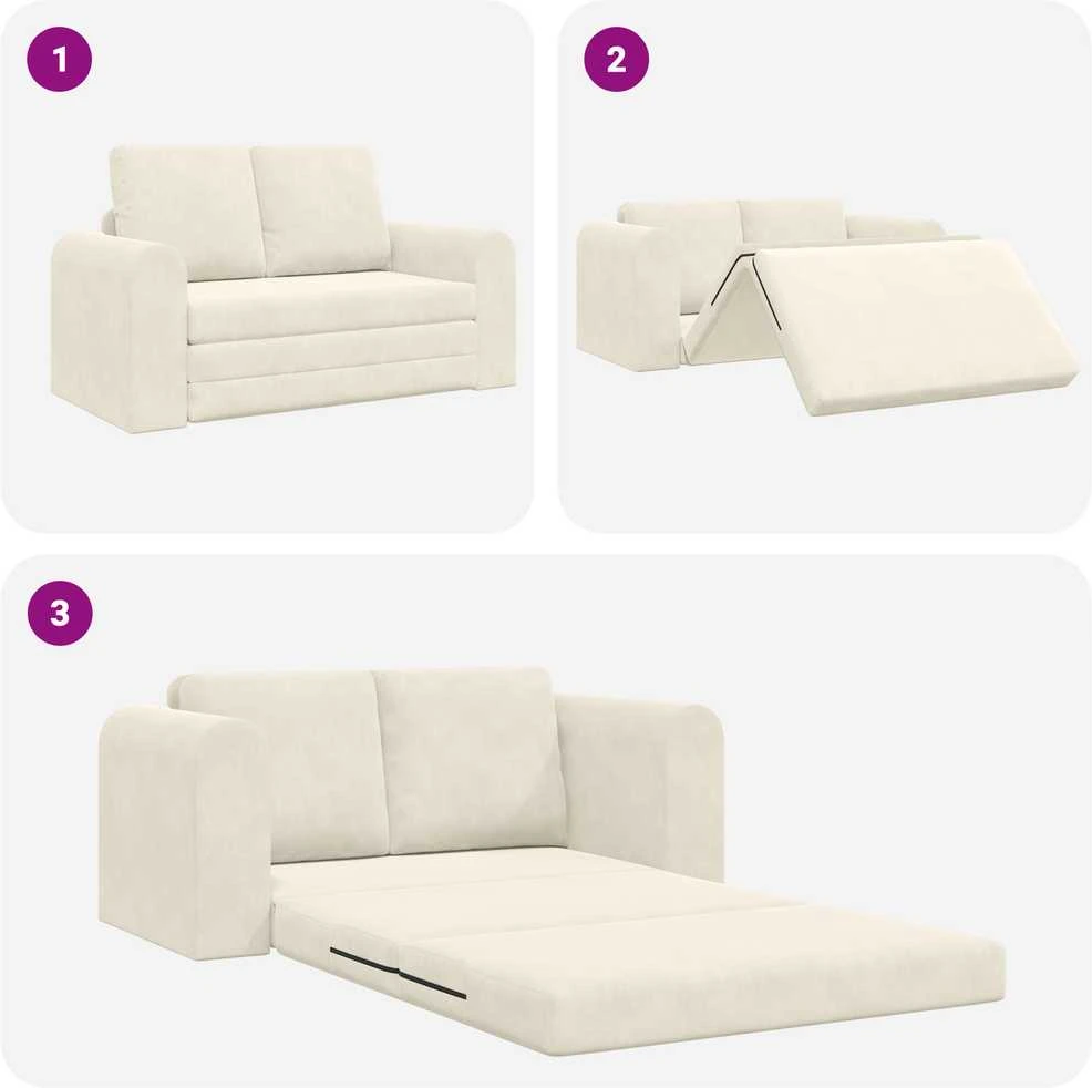 Sofa lova Kreminė 148 x 71 x 83 cm Aksomas