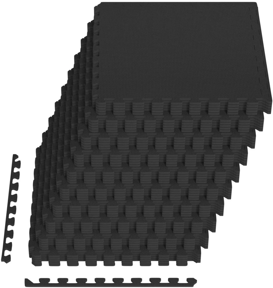 Grindų Kilimai 40 vnt. Juoda 14,4 m² EVA puta