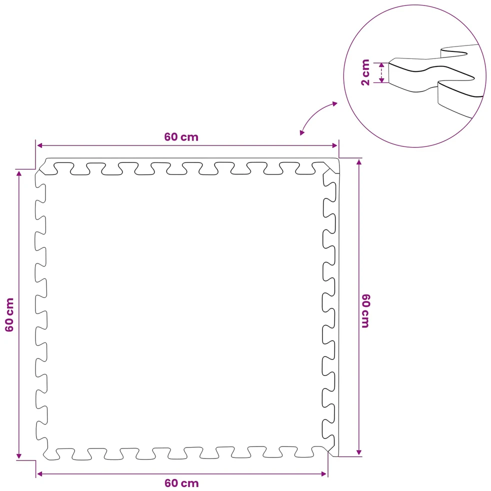 Grindų Kilimai 6 vnt. Medis 2,16 m² EVA puta