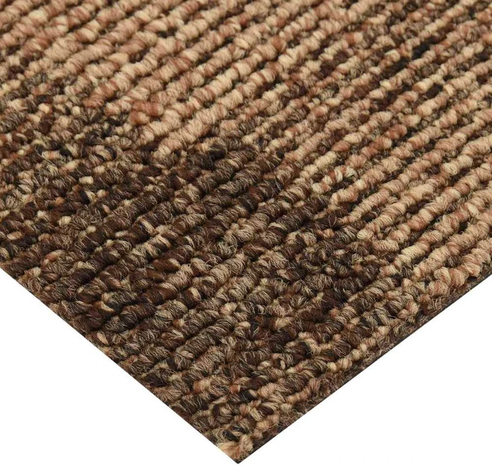 Grindų kilimas 20 vnt. Ruda 50 x 50 cm PP Žemas plaukas