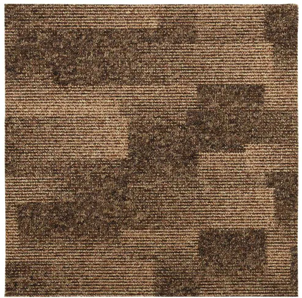 Grindų kilimas 20 vnt. Ruda 50 x 50 cm PP Žemas plaukas