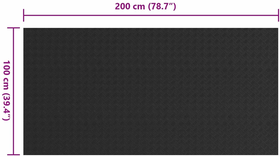 Grindų kilimėlis su rifliuotu raštu Juoda 1 x 2 m Guma