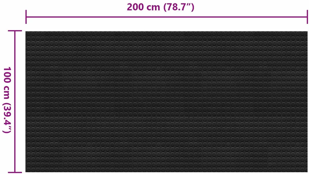 Grindų kilimėlis su taškeliais Juoda 1 x 2 m Guma