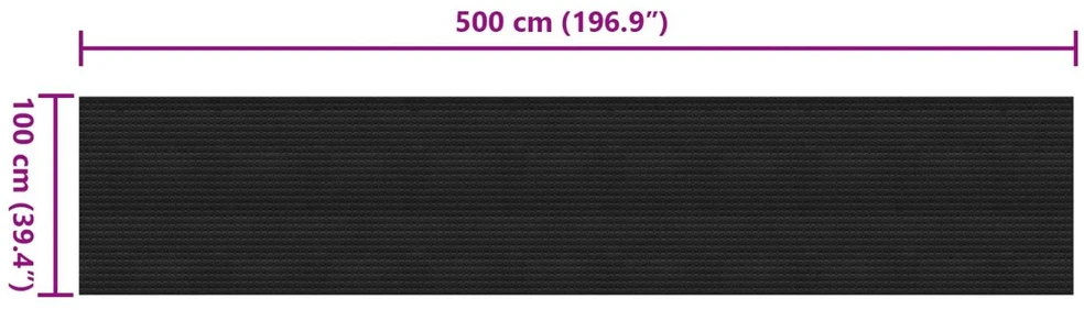 Grindų kilimėlis Juoda 1 x 5 m Guma