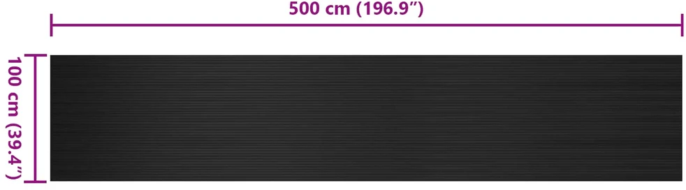 Grindų kilimėlis su plačiomis briaunomis Juoda 1 x 5 m Guma