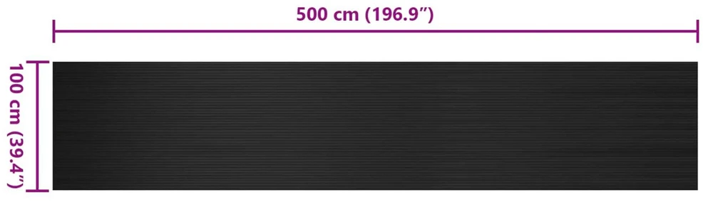 Grindų kilimėlis Juoda 1 x 5 m Guma