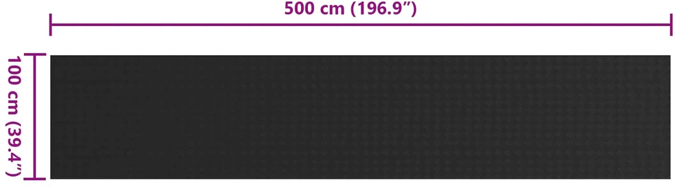Grindų kilimėlis su rifliuotu raštu Juoda 1 x 5 m Guma