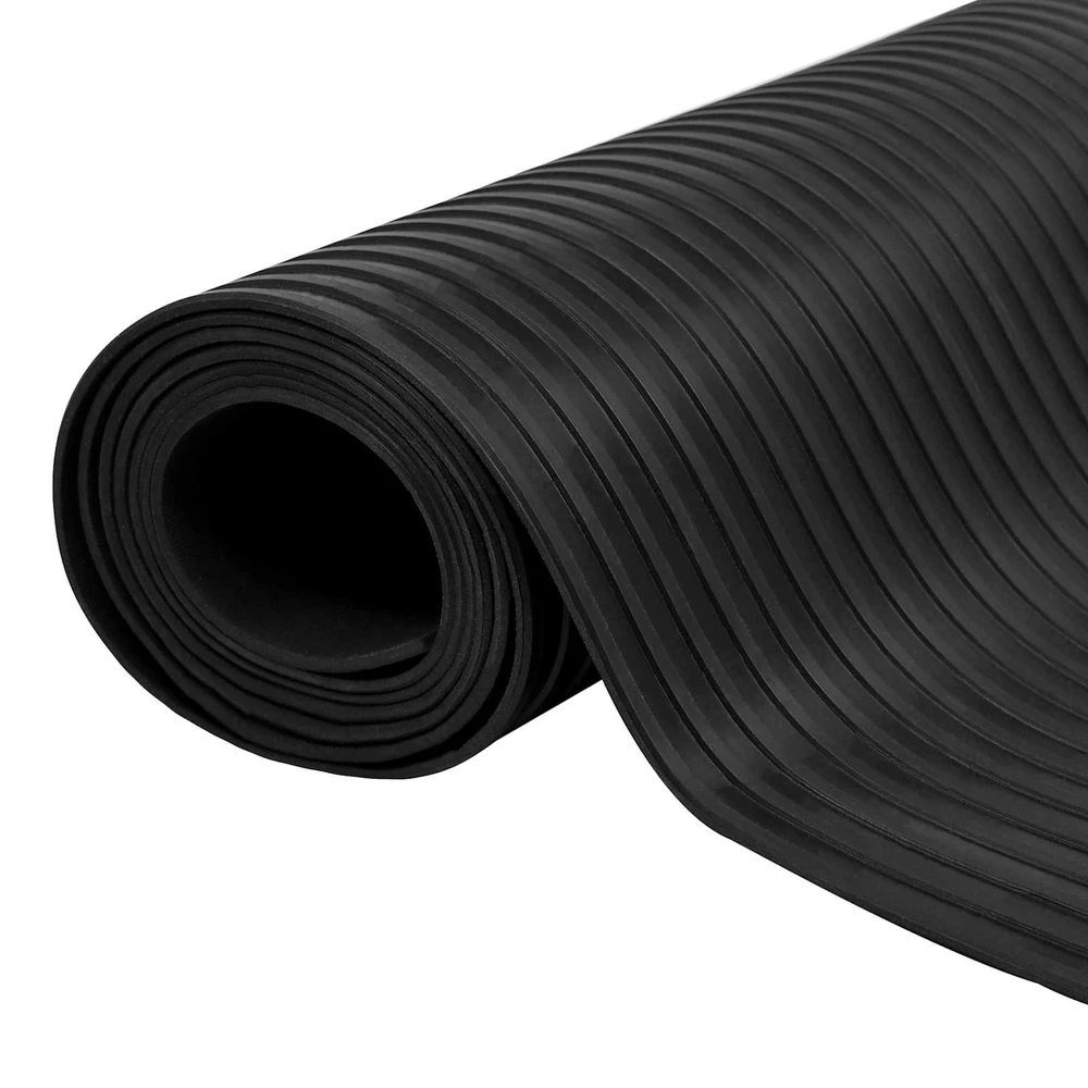Grindų kilimėlis su plačiomis briaunomis Juoda 1 x 5 m Guma