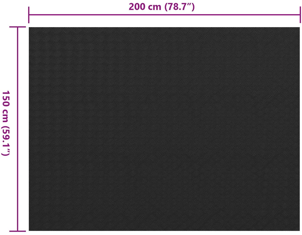 Grindų kilimėlis Juoda 1,5 x 2 m Guma