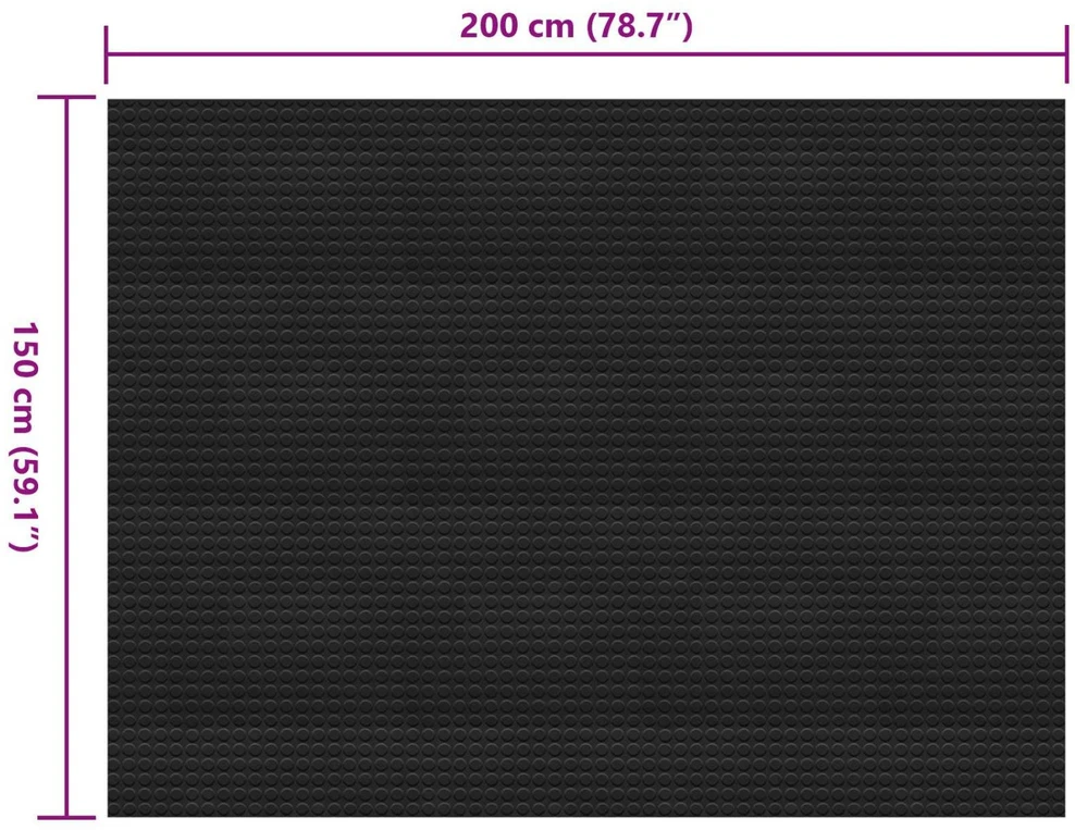 Grindų kilimėlis Juoda 1,5 x 2 m Guma