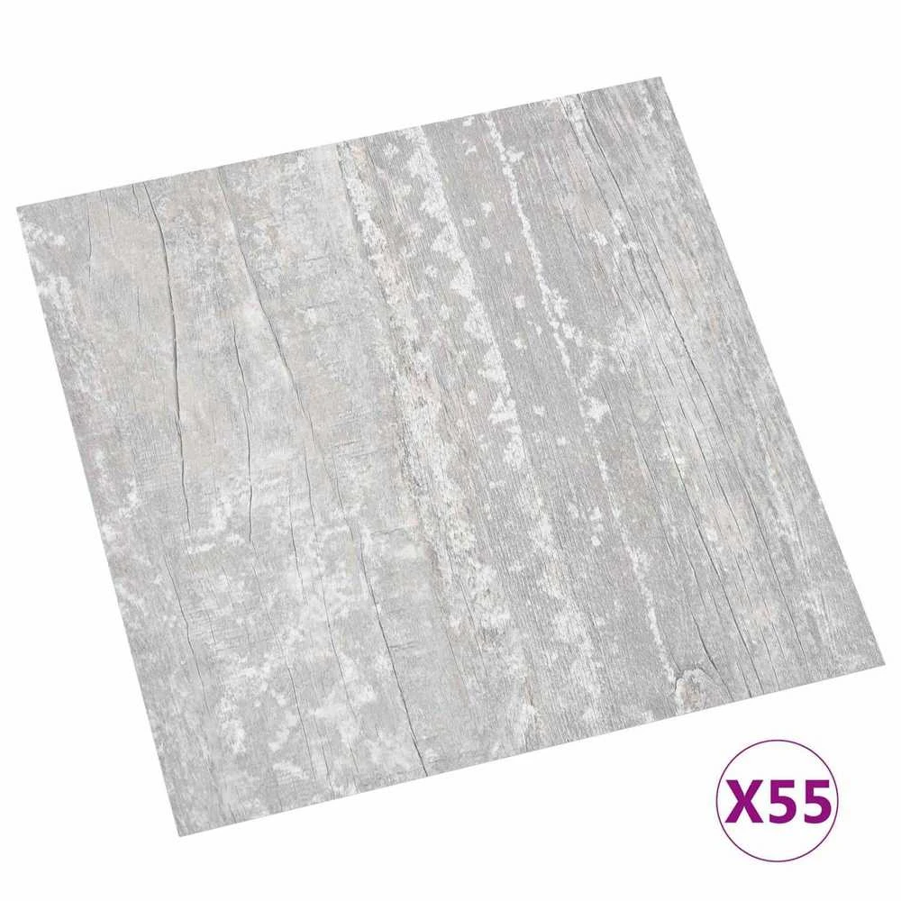 Grindų lentos Šviesiai pilka ir balta. 5,11 m² 55 vnt. PVC