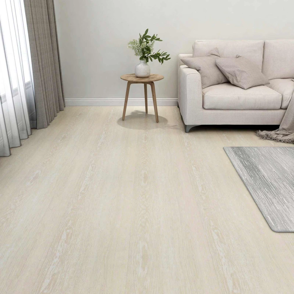 Grindų lentos Balta ir kreminė 5,11 m² 55 vnt. PVC