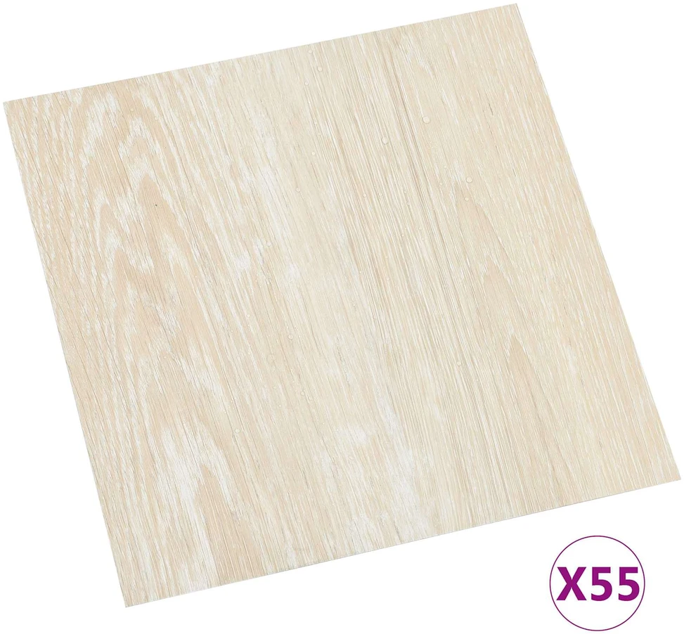 Grindų lentos Balta ir kreminė 5,11 m² 55 vnt. PVC