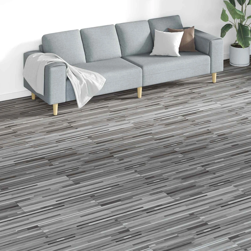 Grindų lentos Dryžuota pilka 5,26 m² 18 vnt. PVC