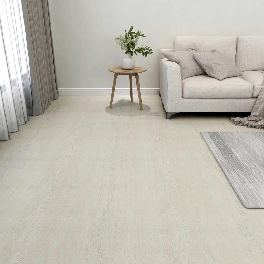 Grindų lentos Kreminė balta 5,11 m² 55 vnt. PVC