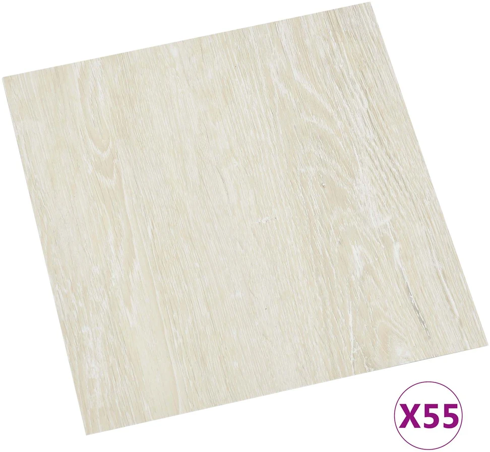 Grindų lentos Kreminė balta 5,11 m² 55 vnt. PVC