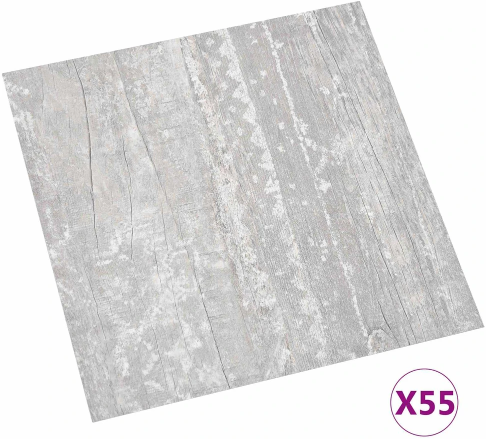Grindų lentos Šviesiai pilka ir balta. 5,11 m² 55 vnt. PVC