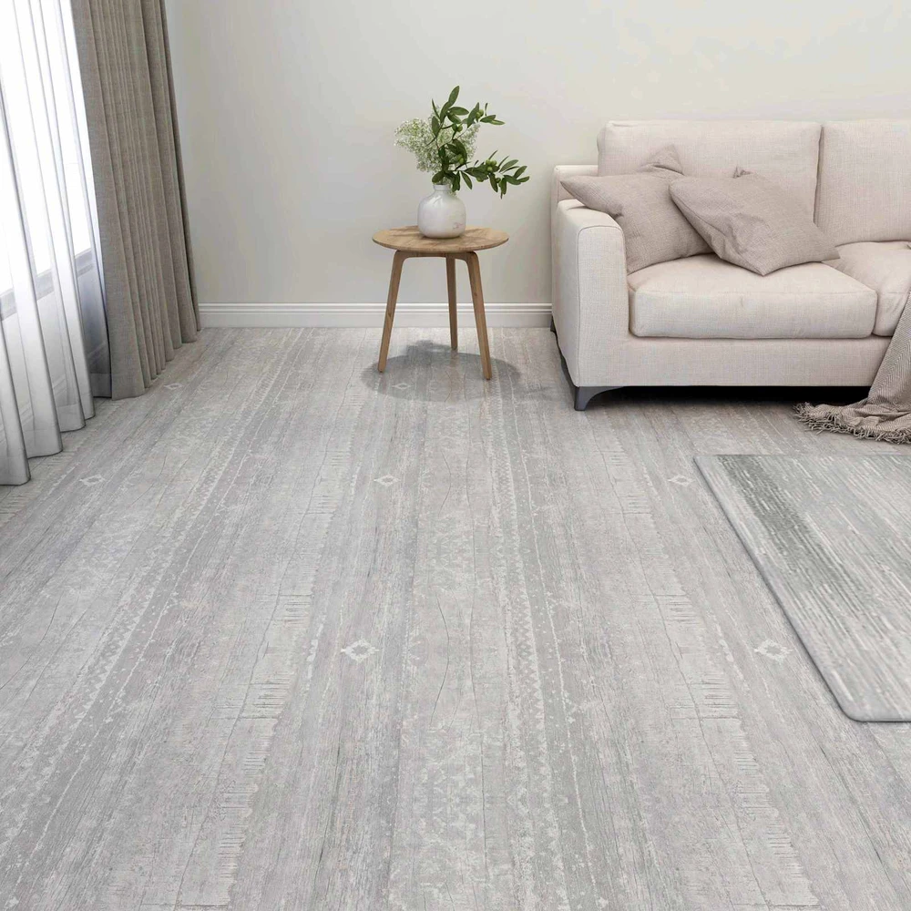 Grindų lentos Šviesiai pilka ir balta. 5,11 m² 55 vnt. PVC