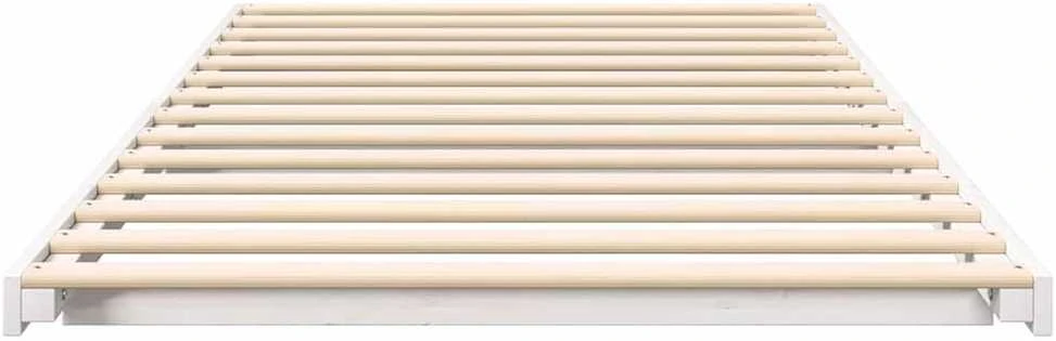 Lova Lovos rėmas Balta 100 x 200 cm Kietos pušies mediena