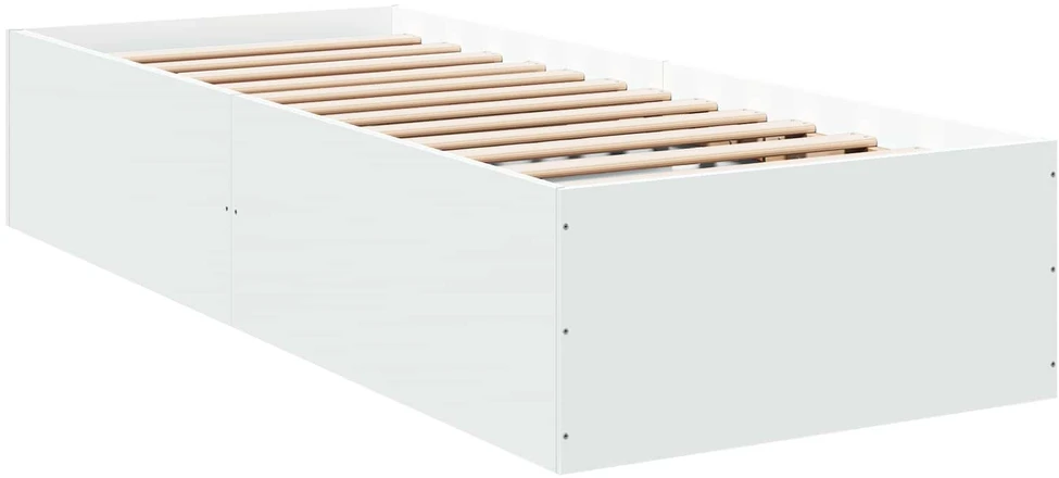 Lova Grindų lovos rėmas Balta 80 x 200 cm Apdirbta mediena
