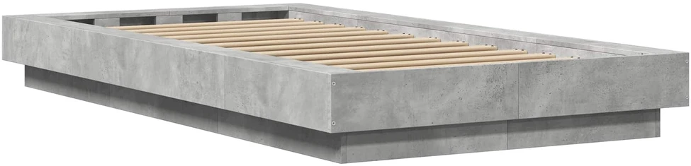 Lova Grindų lovos rėmas Betono pilka 80 x 210 cm Apdirbta mediena