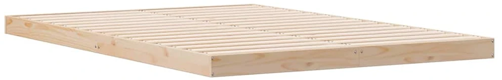 Lova Grindų lovos rėmas Natūrali 140 x 220 cm Kietos pušies mediena