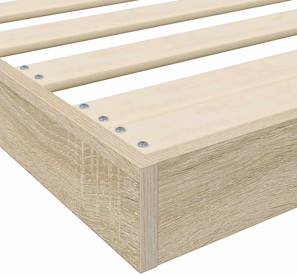 Lova Grindų lovos rėmas Sonoma 75 x 190 cm Apdirbta mediena