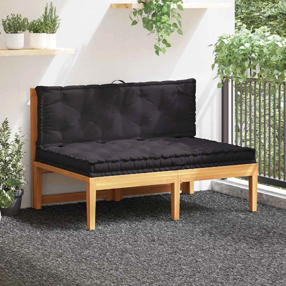 Grindų/paletės pagalvėlės, 2vnt., juodos spalvos, medvilnė