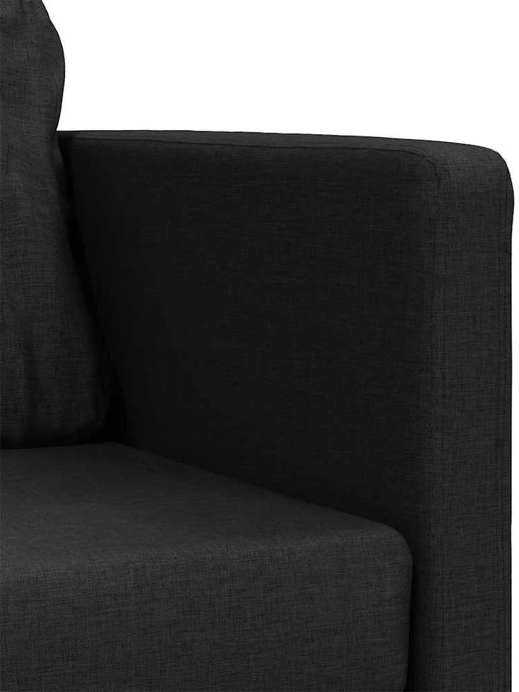 Grindų sofa-lova, 2-1, juodos spalvos, 112x174x55cm, audinys