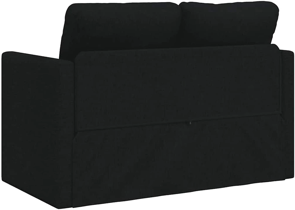Grindų sofa-lova, 2-1, juodos spalvos, 112x174x55cm, audinys