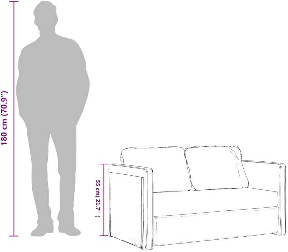 Grindų sofa-lova, 2-1, juodos spalvos, 112x174x55cm, audinys