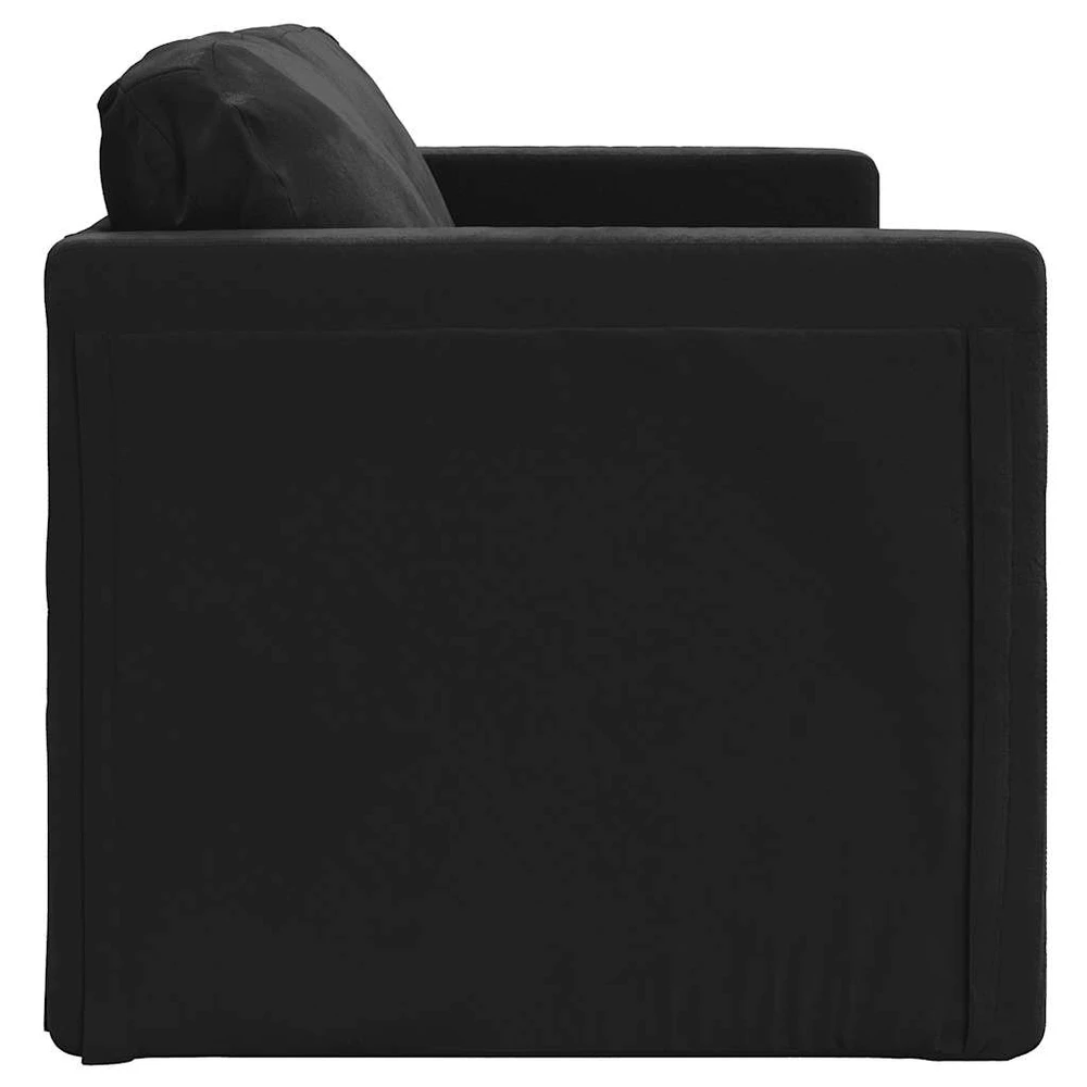 Grindų sofa-lova, 2-1, juodos spalvos, 122x204x55cm, aksomas