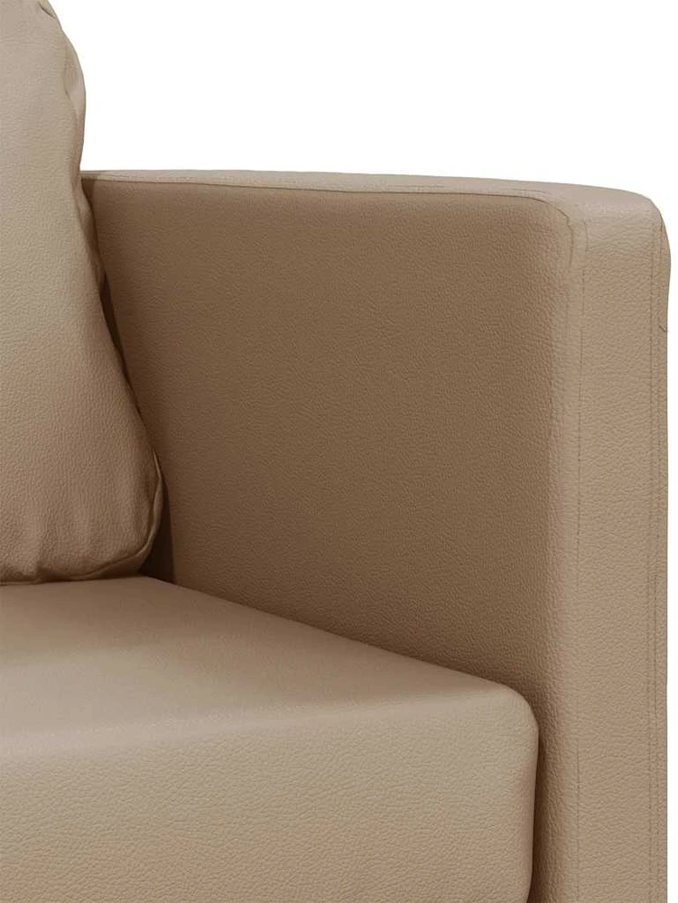 Grindų sofa-lova, 2-1, kapučino, 112x174x55cm, dirbtinė oda