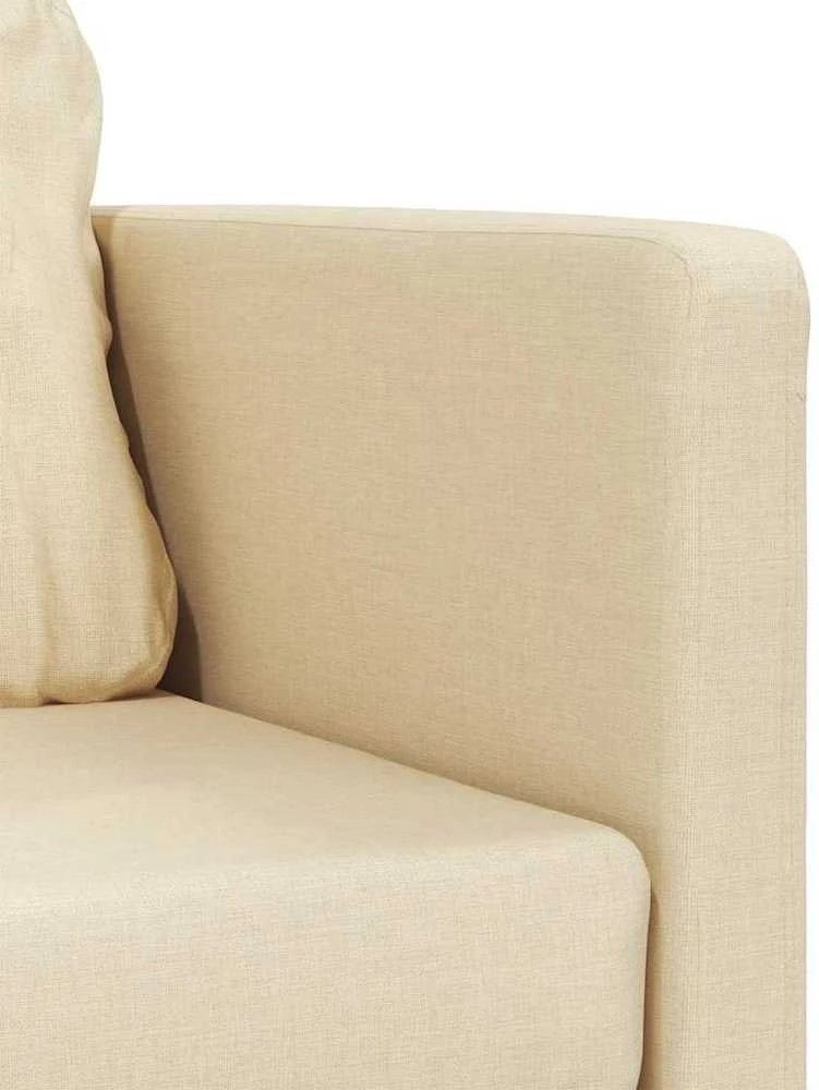 Grindų sofa-lova, 2-1, kreminės spalvos, 112x174x55cm, audinys
