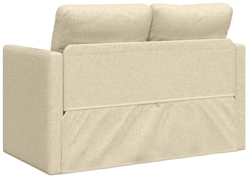 Grindų sofa-lova, 2-1, kreminės spalvos, 112x174x55cm, audinys