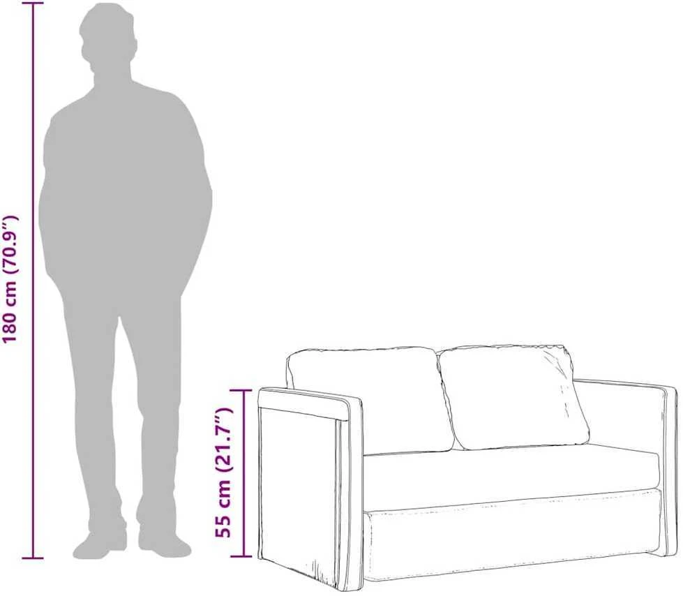 Grindų sofa-lova, 2-1, mėlynos spalvos, 122x204x55cm, aksomas