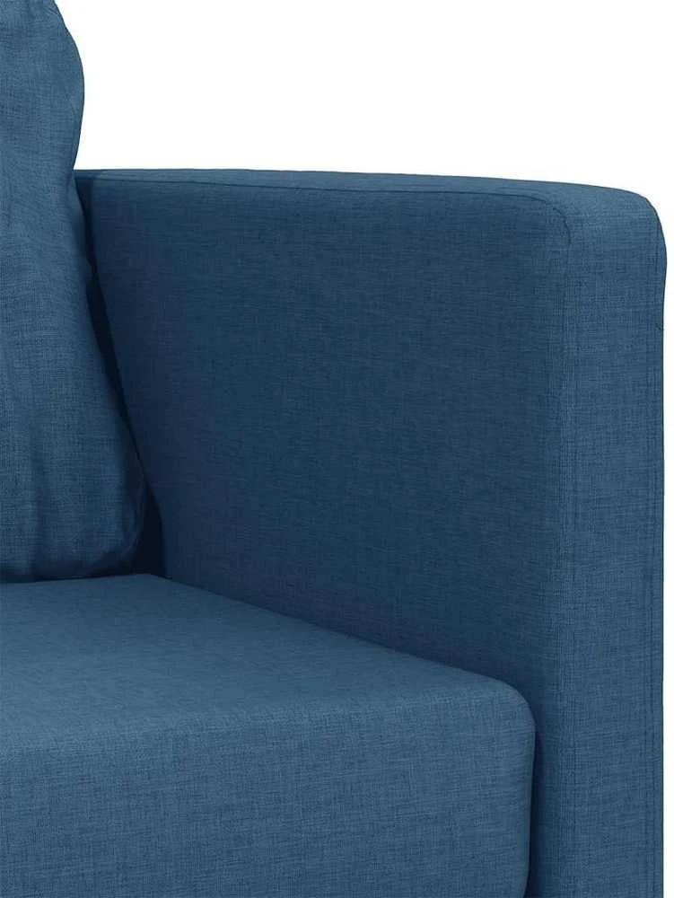 Grindų sofa-lova, 2-1, mėlynos spalvos, 112x174x55cm, audinys
